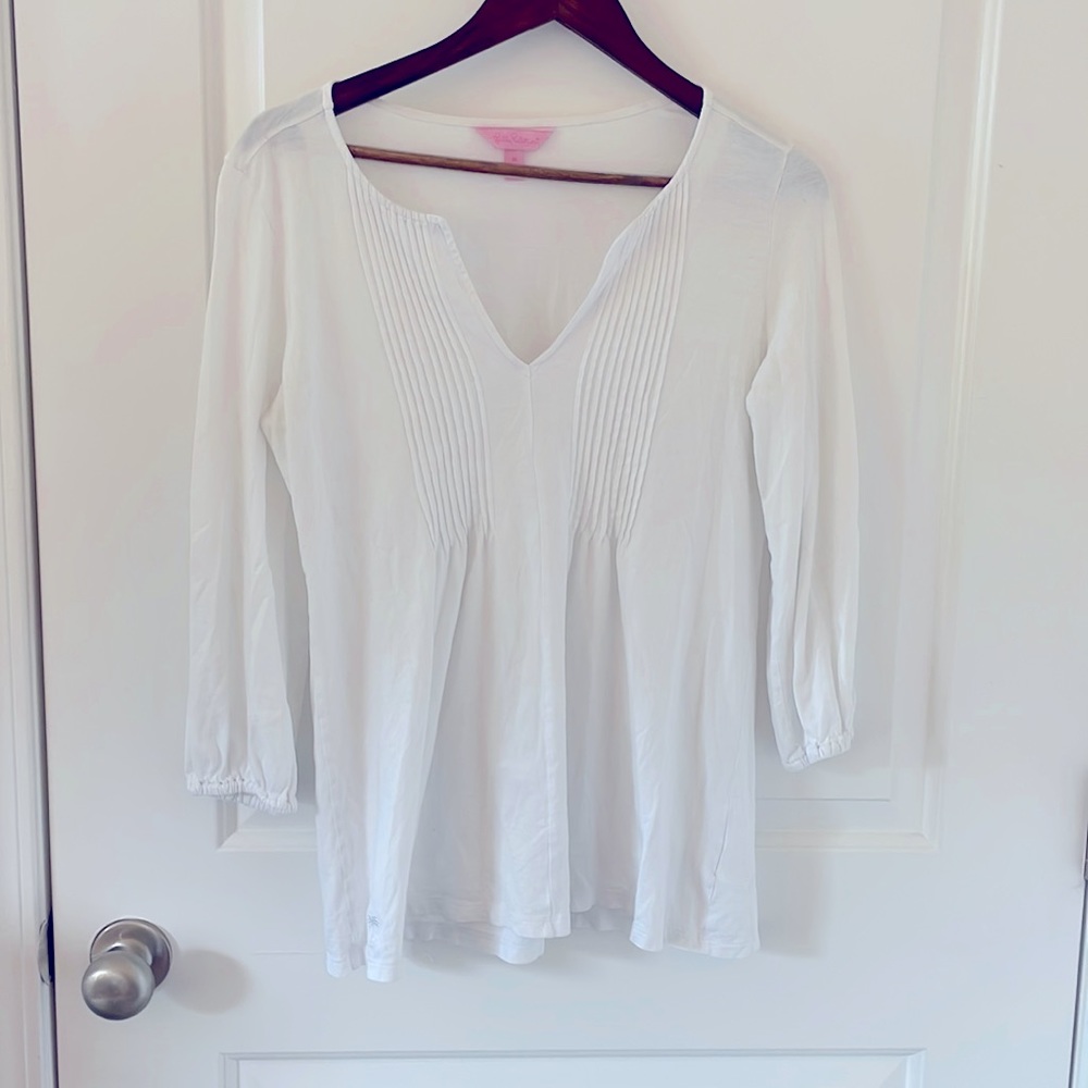 Lilly Pulitzer White Pima Cotton Blouse